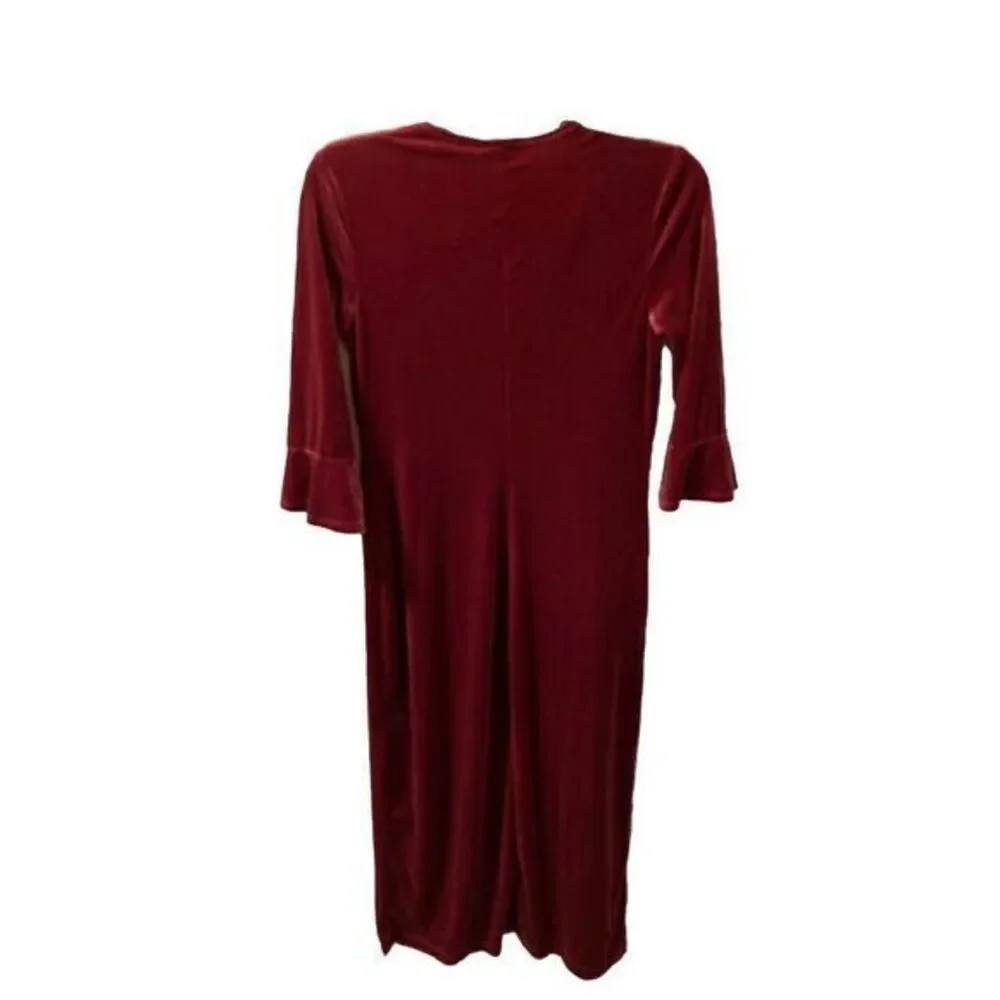 Vintage Velvet Midi Dress Raspberry With Purse Sz‎ M Y2K Fairy Goth Whimsygoth - Picture 8 of 8